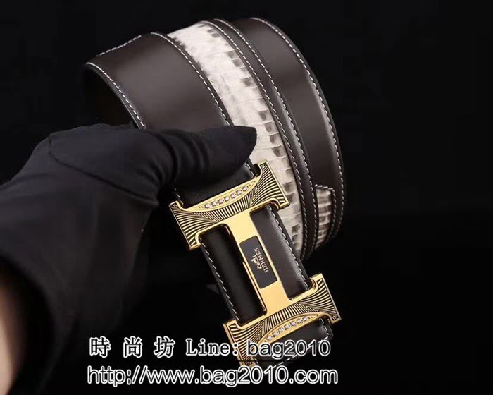 愛馬仕HERMES 精品五金扣頭 專櫃特色logo 2019新品 高端男士皮帶 HHG1860